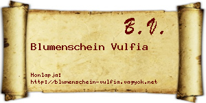 Blumenschein Vulfia névjegykártya
